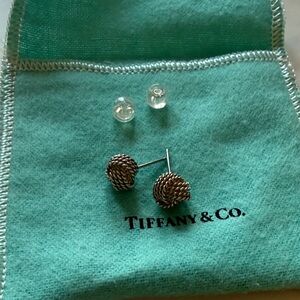 Tiffany & Co. Silver Mesh Knot Studs